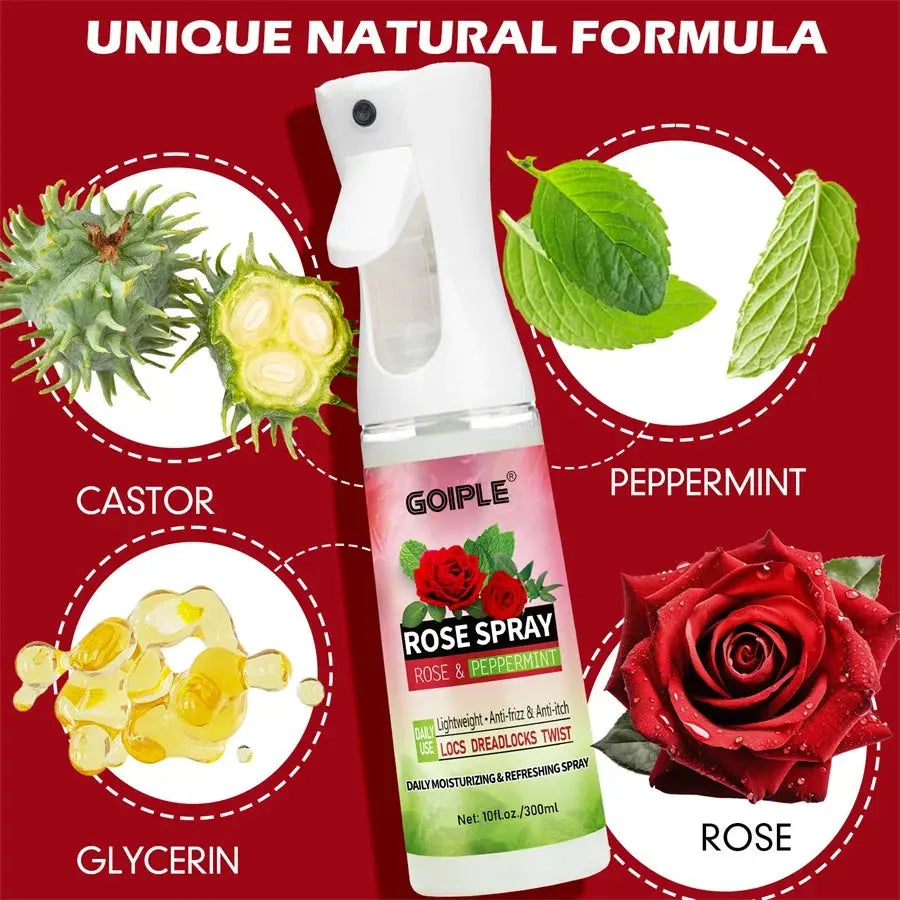 Rose Water Spray Moisturizing Nourish Hair Soothing Scalp Anti-frizz Conditioner Add Hair Shine and Smoothness Hair Care Product HALALZEN