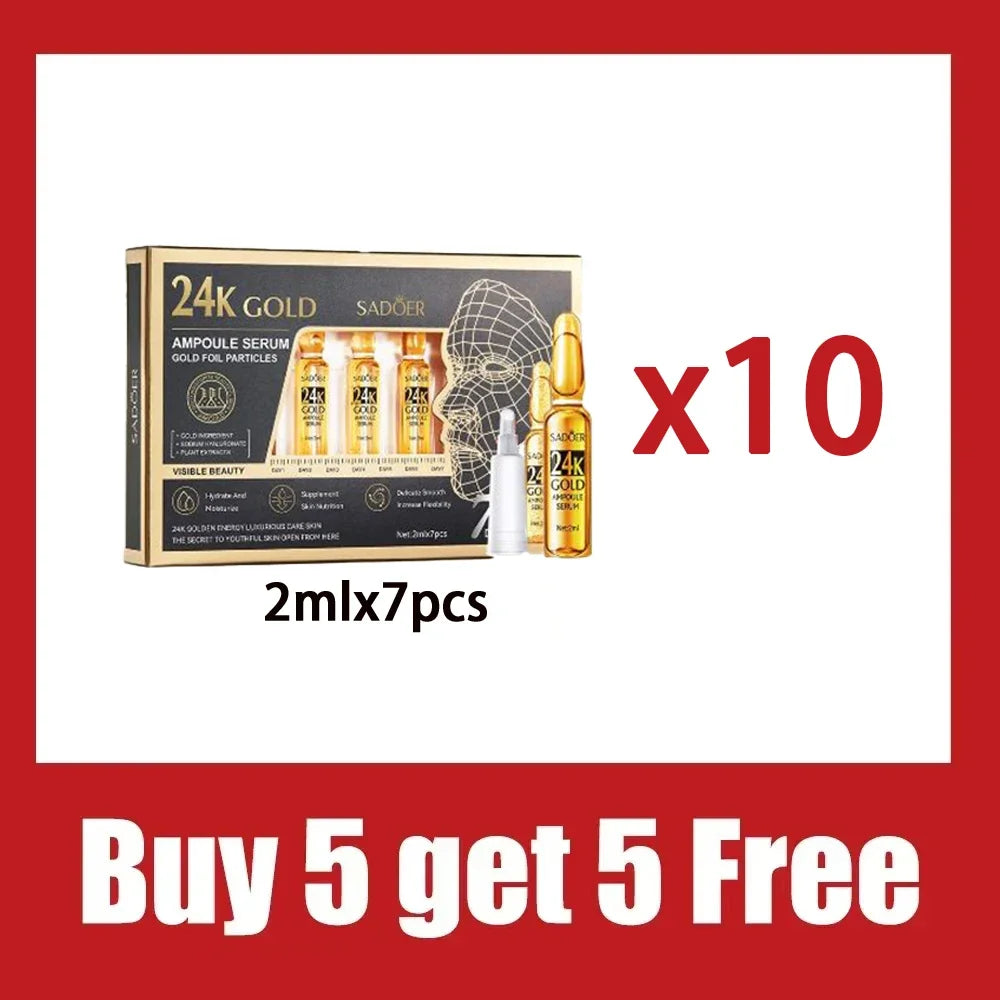 Korean 24K Gold Hyaluronic Acid Serum Protein Thread Lifting Filler Absorbable Collagen Protein Thread Vitamin C Facial Essence HALALZEN