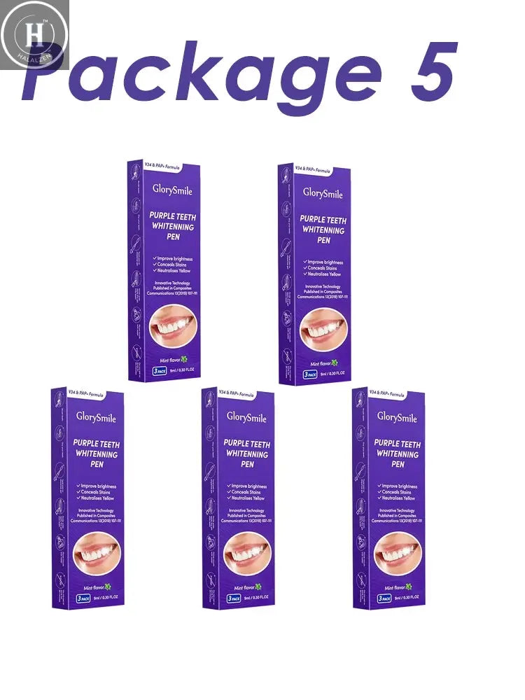 Purple Instant Teeth Whitening Pen Tartar Toothpaste Cleaning Tooth Stain No Sensitivity for a Brighter Whiter Smile Decay Care HALALZEN