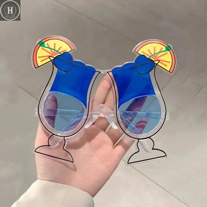 12 Pairs Per Set Cute Beach Sunglasses 2025 Men Funny Summer Vacation Decorative Shades Women Fashion Design Rave Sun Glasses HALALZEN