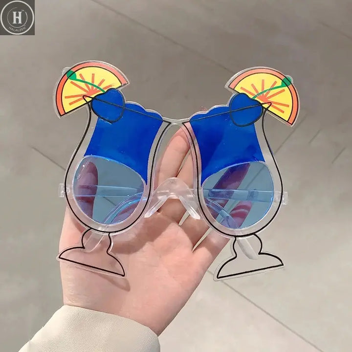 12 Pairs Per Set Cute Beach Sunglasses 2025 Men Funny Summer Vacation Decorative Shades Women Fashion Design Rave Sun Glasses HALALZEN