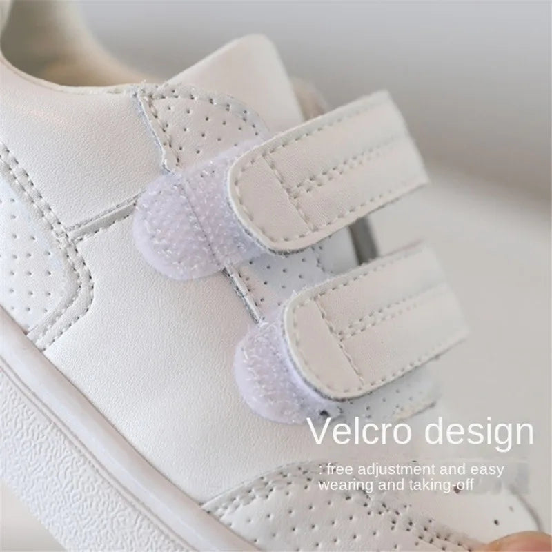 Genuine Leather Children Shoes Unisex White Kids Sneakers Breathable Soft Sole Outdoor Tennis Fashion Toddler Boys Girls Shoes