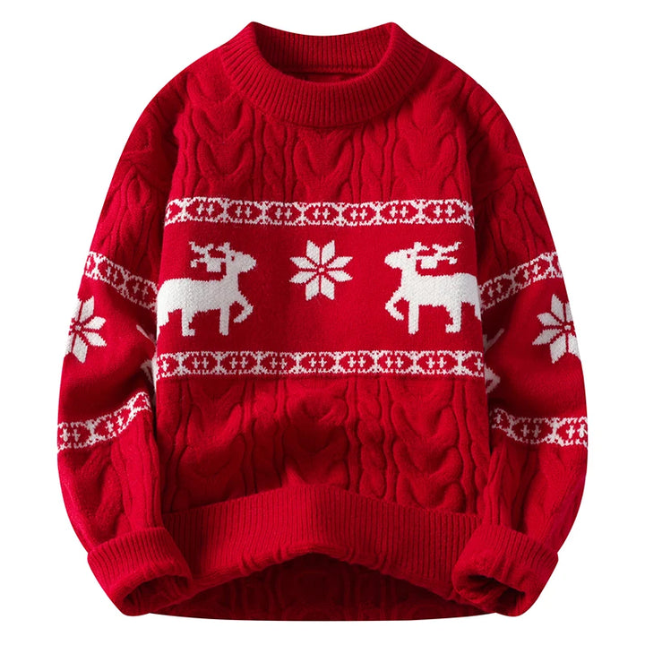 2024 Winter sweater new High End Luxury Cashmere Sweater Men Thick Warm Mens Sweaters With Deer Korean Harajuku Christmas Jumper