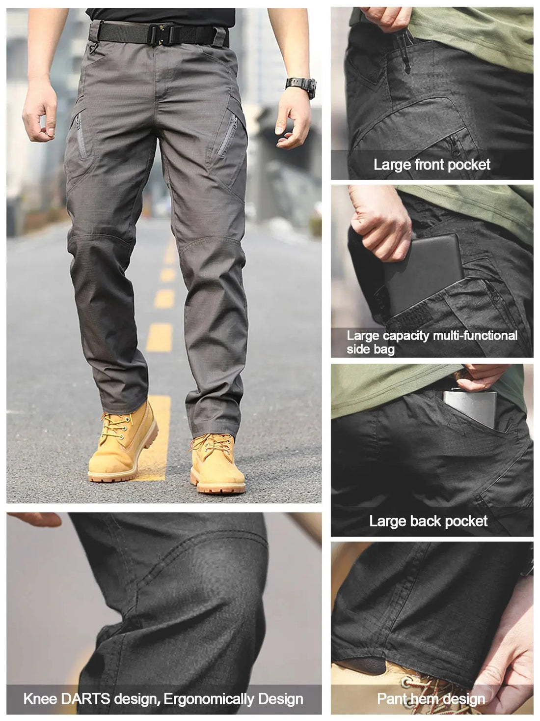 New Nen's Tactical Pants , Multi-pocket Design, Scratch-resistant, Breathable and Comfortable, Outdoor Commuting Lightweight Halalzen UK