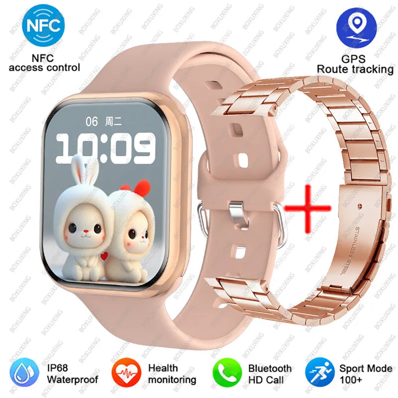 New AMOLED 2.05" HD Screen Smart Watch Women Series 9 Custom Dial 500+ Wireless Charging Men Smartwatch For Apple Watch IW9 IW10