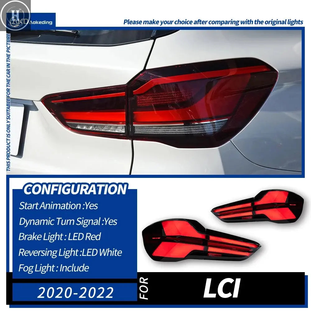 Car LED Tail Light Assemblies For BMW X1 F48 2014-2023 Auto Fog DRL Brake Turn Signal Lamp Plug and Play HALALZEN