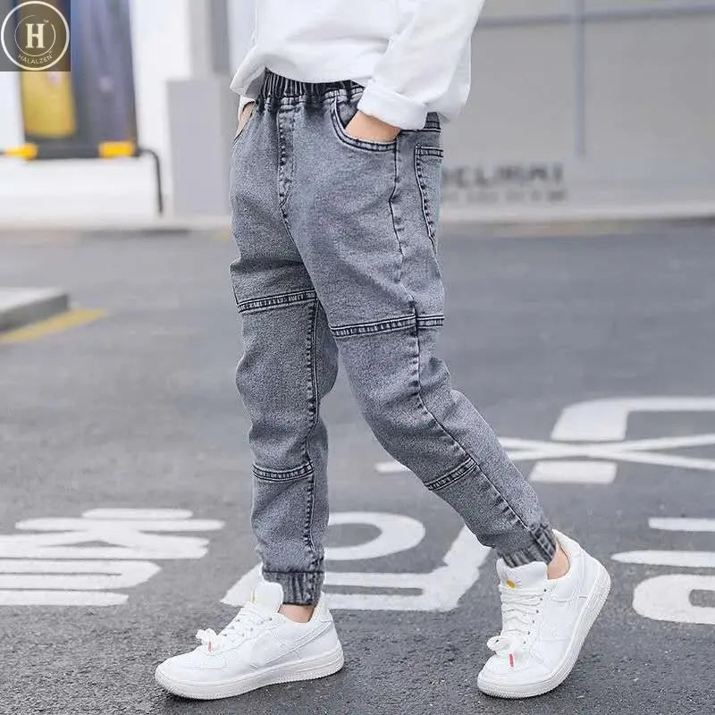 IENENS Kids Boys Jeans Baby Clothes Classic Pants Children Denim Clothing Infant Boy Casual Bowboy Bottoms Trousers  4-11 Years HALALZEN