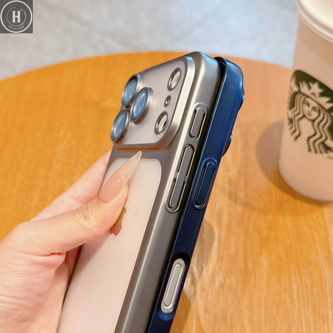 Matte Transparent Phone Case For iPhone 17 Pro Max 17 Pro Plating Frame Lens Film Protection Anti-fall PC Hard Clear Phone Cover Halalzen UK