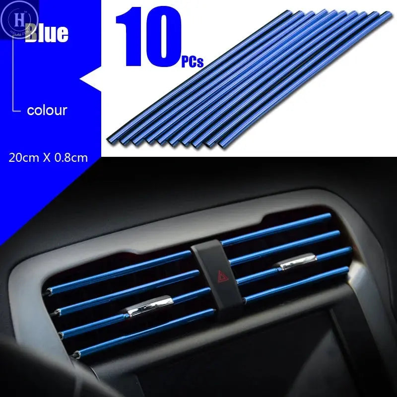 10pcs Universal Car Air Conditioner Outlet Decorative U Shape Moulding Trim Strips Decoration  Styling Car Accessories Interior HALALZEN