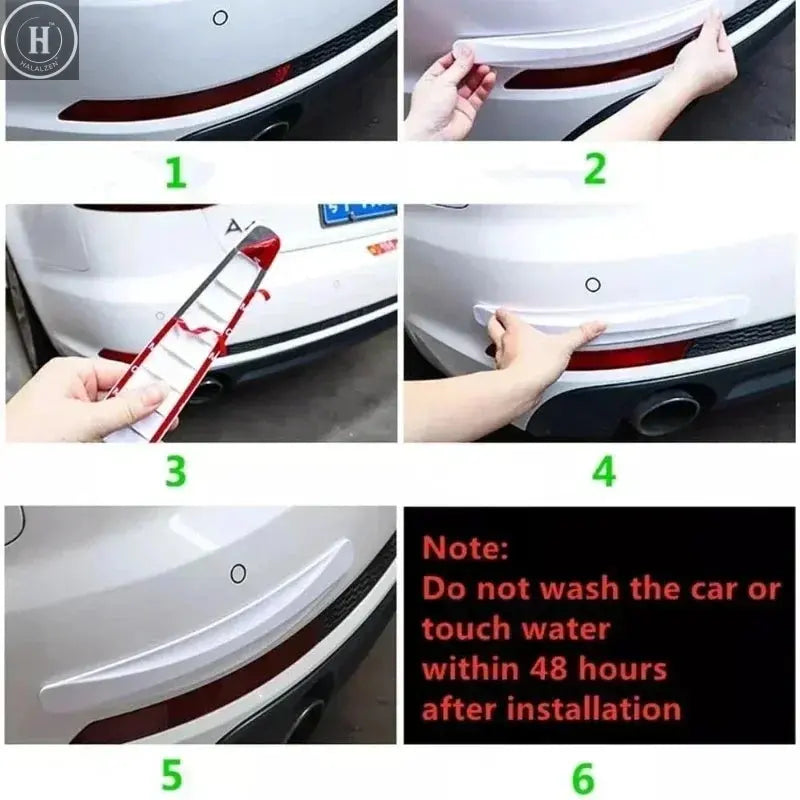 2Pcs Universal Anti-Collision Protector Stickers Car Front Rear Corner Bumper Guard Anti-Scratch Strips Sticker Car Accessories HALALZEN