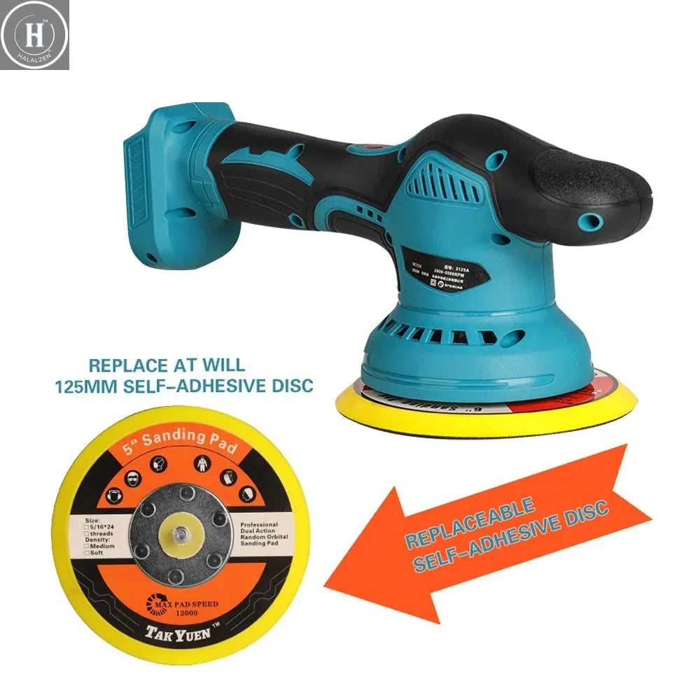 EAFC Cordless Rechargeable Buffer Polisher Portable Polishing Machine6 Gears Metal Waxing For Makita 21V Battery(No Battery) HALALZEN