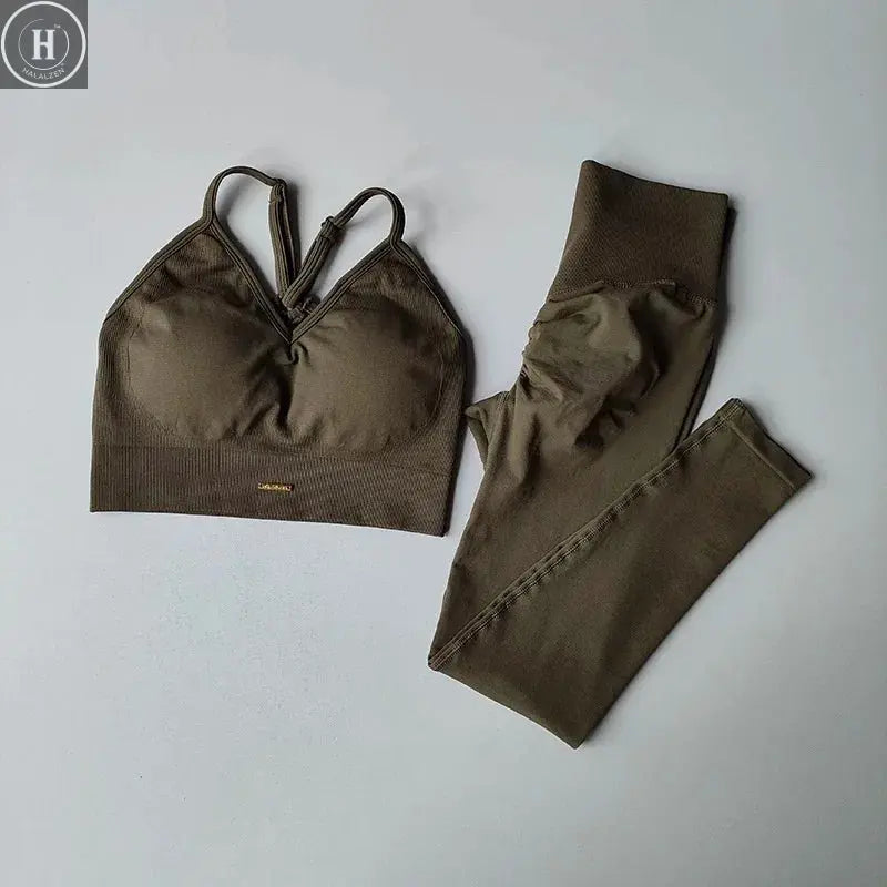 Peach High-Waisted Hip-Lifting Women's Exercise Suit Shockproof Yoga Fitness Clothes for Running And Styling HALALZEN