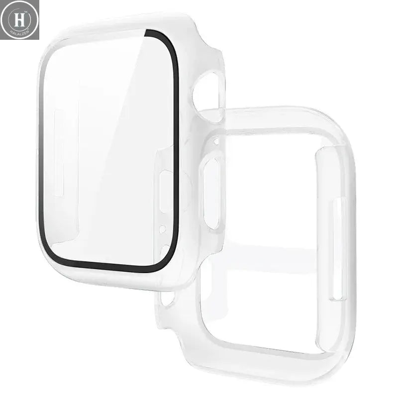 Tempered Glass+Cover For Apple Watch 11 10 9 8 7 46mm 42mm PC Bumper Screen Protector Case iWatch Series 7 6 5 4 SE3 44 40 45mm HALALZEN