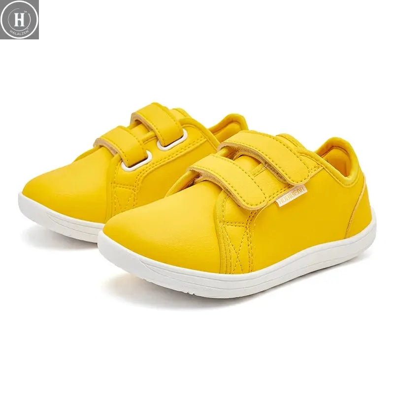 HOBIBEAR Kids Barefoot Shoes Little/Big/Kid Wide Toe Minimalist Sneakers Lightweight Hook Loop Artificial Leather Shoes HALALZEN