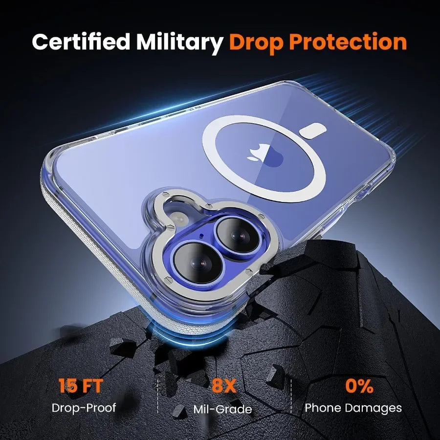 3 in 1 for iPhone 16 Case Clear with MagSafe YellowingResistant Acrylic Back Shockproof Guard Corners MilitaryGrade Protection