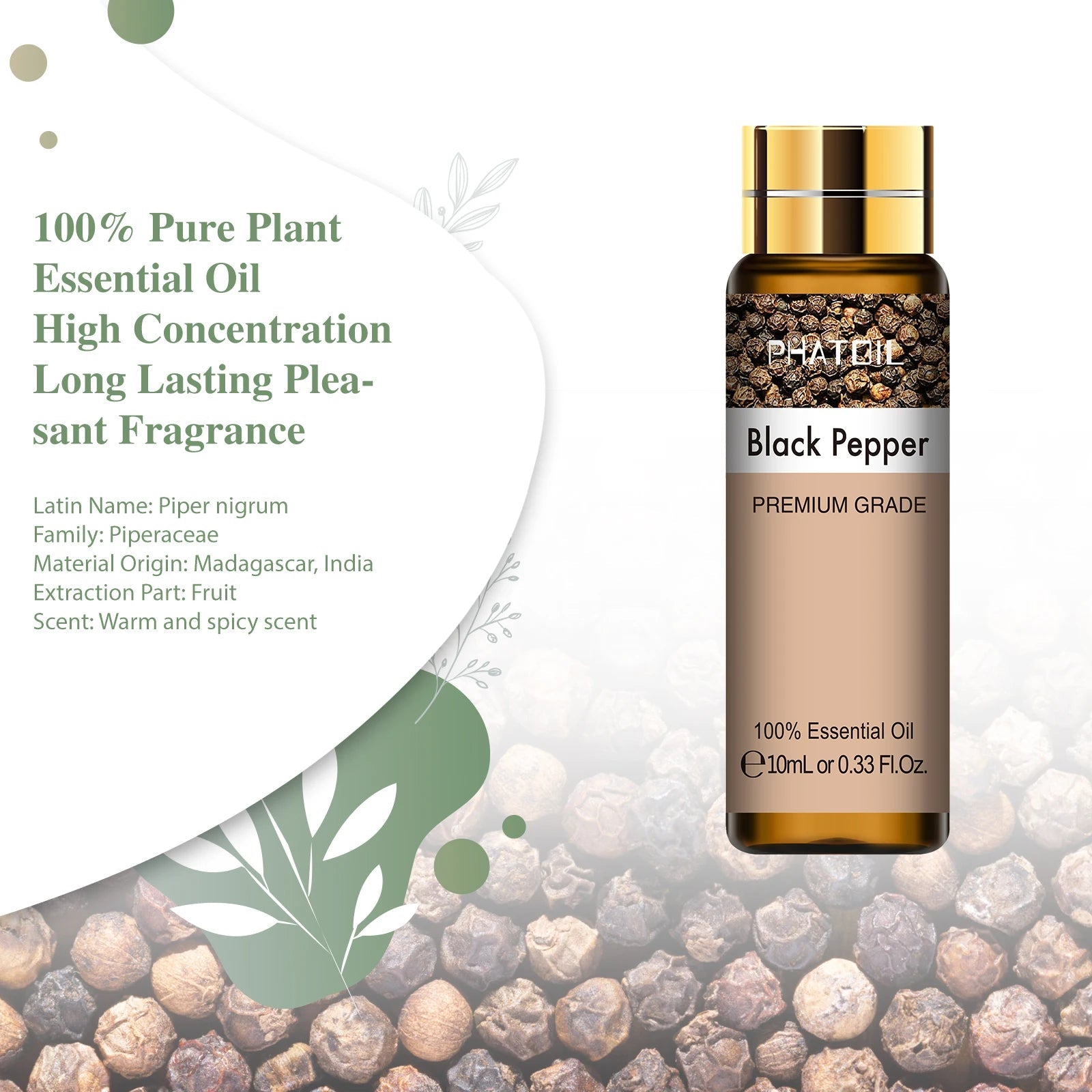 PHATOIL 10ml Sweet Orange Pure Essential Oil with Dropper for Humidifier Diffuser Myrrh Pine Needles Tangerine Thyme Aroma Oils HALALZEN