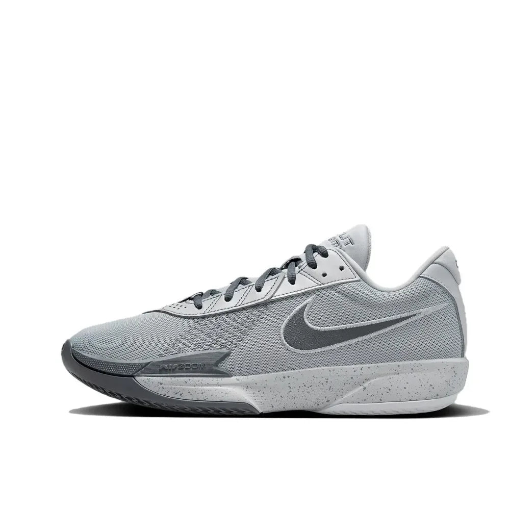 Nike Air Zoom G.T. Cut Academy Men's Low Top Basketball Shoes Comfortable Shock Absorbing Athletic Shoes Gray and White Colorway