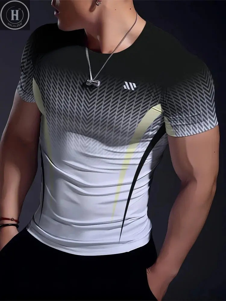 Skull Print Men's T-Shirt Summer Casual Wear for Men Sports Fitness Short-Sleeve T-Shirt for Men Streetwear Fashion Top for Men HALALZEN