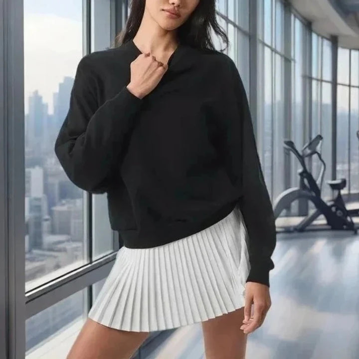 Gym Oversized Hoodie Tops Women O Neck Sweatshirts Women Autumn Winter Long-sleeved Pullover Loose Casual Solid Color Sports