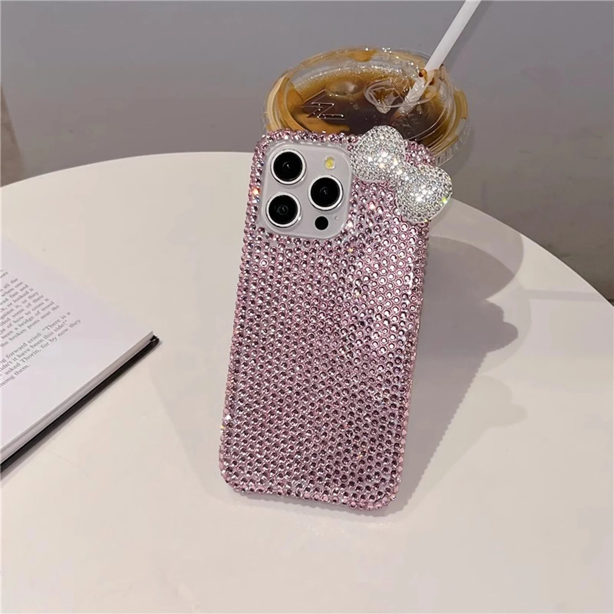 Premium Cute Full Diamond Bow Phone Case Stylish Phone Accessories for iPhone 16 15 14 13 12 11 Pro Max