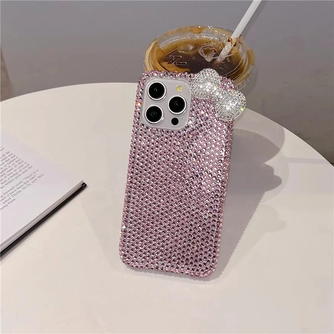 Premium Cute Full Diamond Bow Phone Case Stylish Phone Accessories for iPhone 16 15 14 13 12 11 Pro Max
