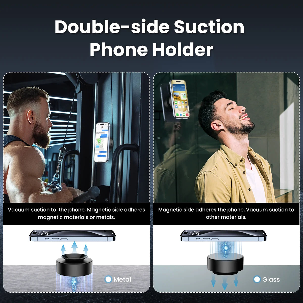 2025 Vacuum Magnetic Car Phone Suction Cup Kitchen Gym Bath Mount For Iphone 16 15 14 13 12 Pro Max Samsung S25