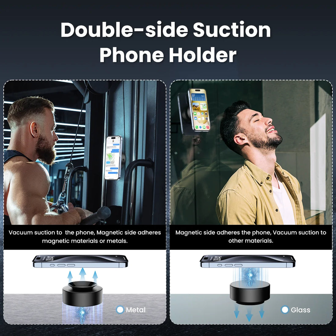 2025 Vacuum Magnetic Car Phone Suction Cup Kitchen Gym Bath Mount For Iphone 16 15 14 13 12 Pro Max Samsung S25