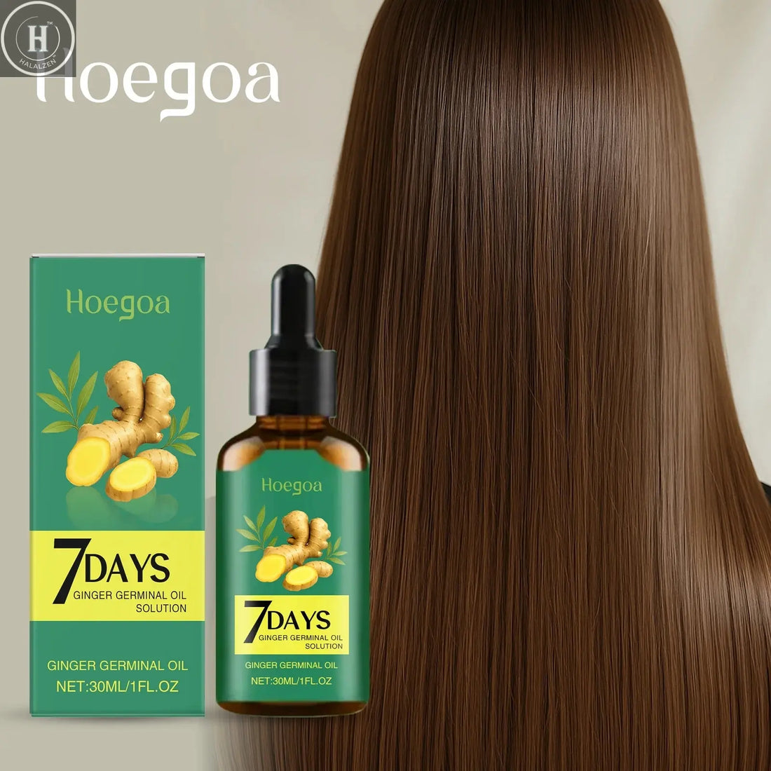 7 Days Fast Ginger Hair Growth Serum Prevent Hair Loss Scalp Treatment Thicker Longer Hair for Accelerate Growth Massage Hair HALALZEN