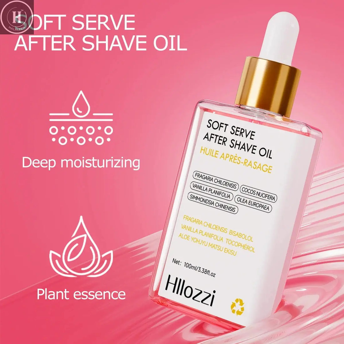 100ml/3.38f.oz Strawberry soft serve after shave oil Deeply hydrating and nourishing the skin Men & Women Hydrating Serum HALALZEN