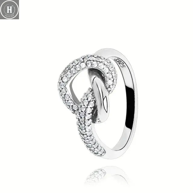 Hot Sale Original 925 Sterling Silver Women Finger Rings for Women Silver Love Heart Rhomboid Moon Star Luxury Jewelry Trinkets HALALZEN