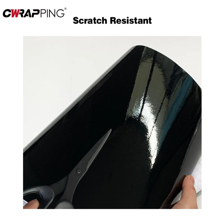 Car Sticker Vinyl Auto Tuning 145x300/600CM Glossy Black Vinyl Wrap Roof Hood Door Protection Film Shiny Black Wrap for Vehicle
