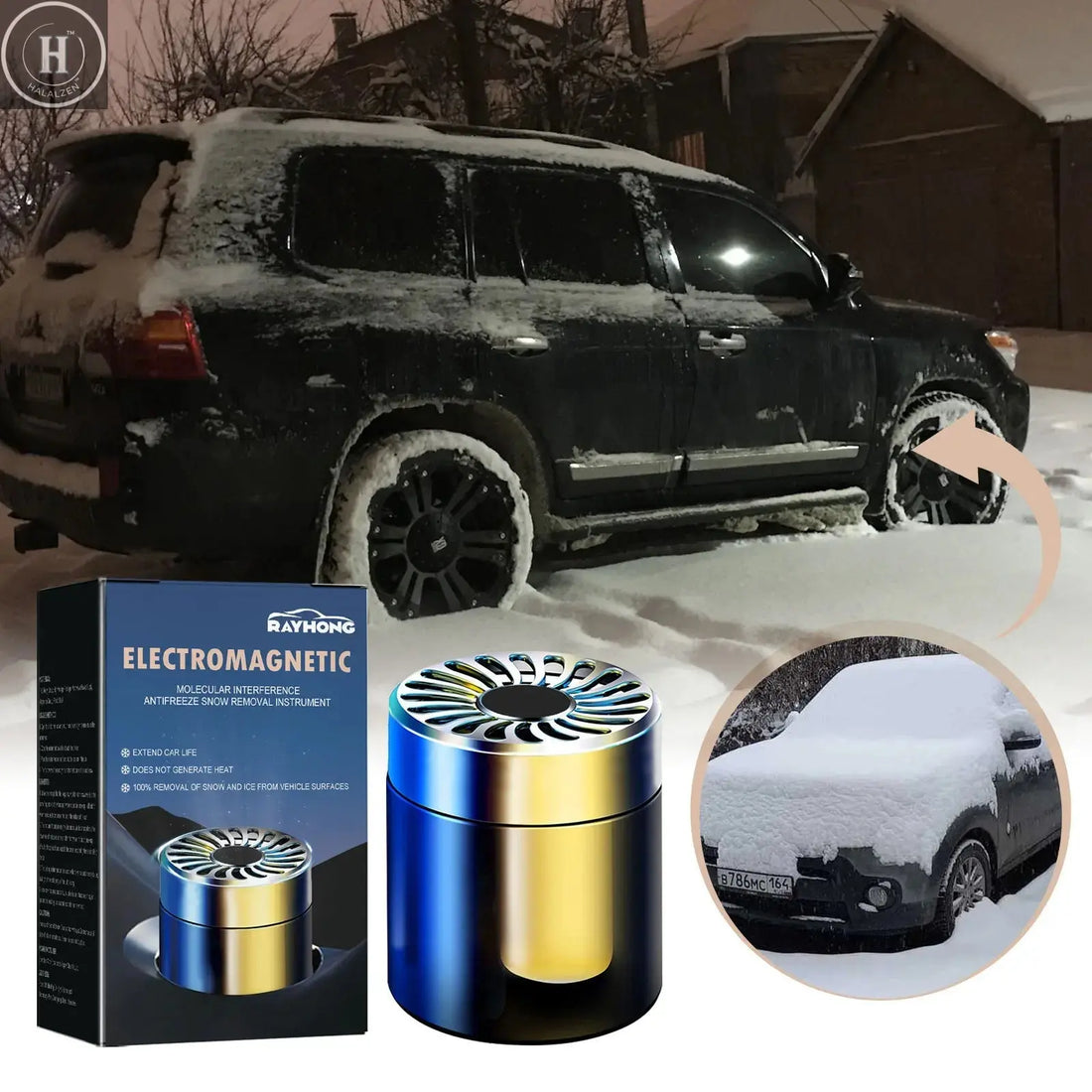 Electromagnetic Car Snow Removal Device Antifreeze Snow Removal Instrument Solar Car Snow Remover Defroster Windshield De Icer HALALZEN
