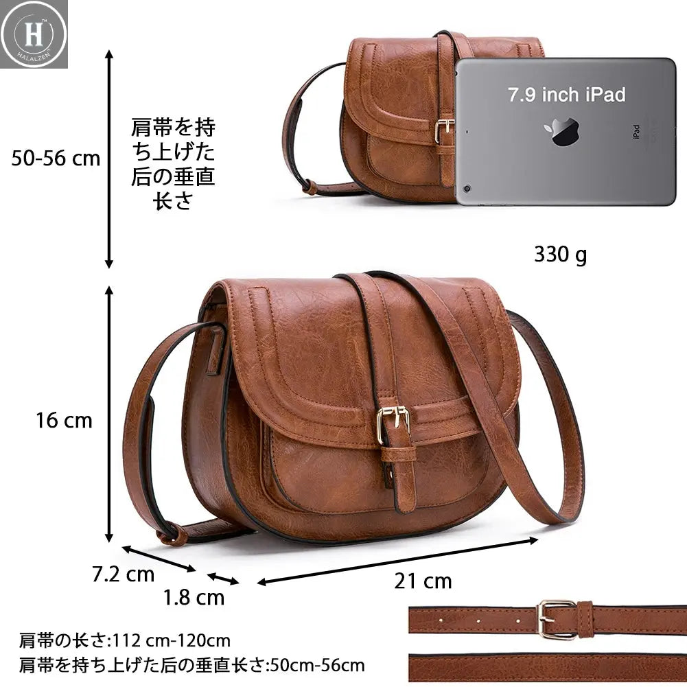 Crossbody Bags for Women Saddle Shoulder Purse and Boho Handbags with Strap Faux Leather CT20154E HALALZEN