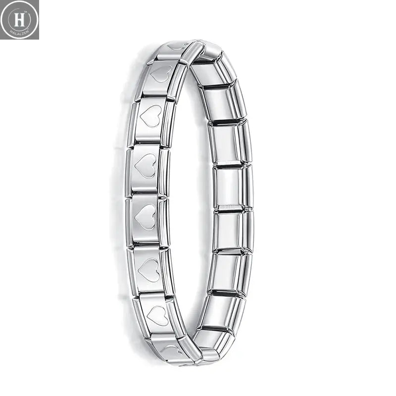 Hapiship New Women's Jewelry 9mm Width Italian Elastic Charm Bracelet Fashion Stainless Steel Bangle ST- HALALZEN