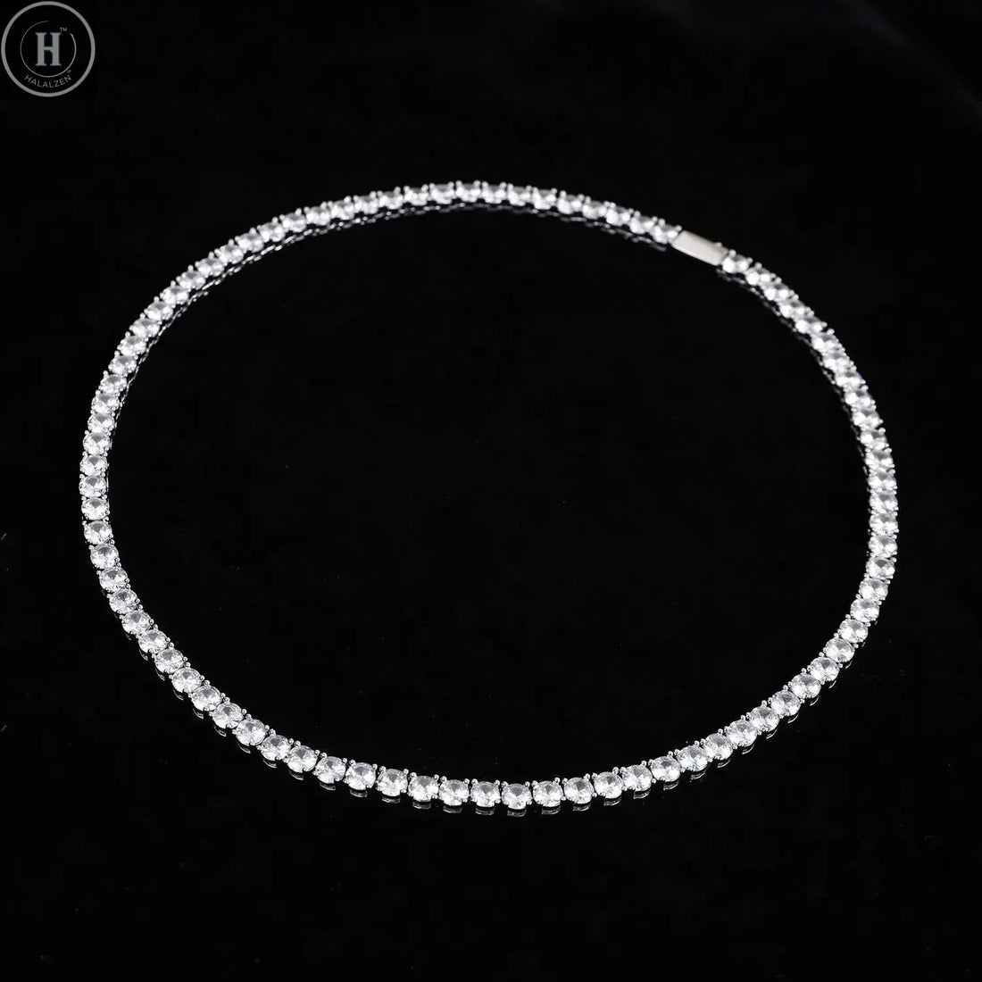 925 Sterling Silver Necklace Zircon Chain Necklace Women Fashion Simple Engagement Wedding Charm Jewelry 4mm 45cm HALALZEN