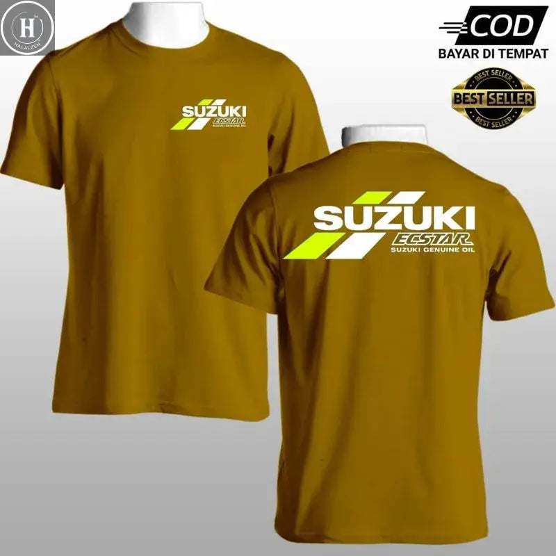 Suzuki motorcycle graphic print men's and women's short-sleeved T-shirt, 100% cotton, car theme casual men's crew neck T-shirt HALALZEN