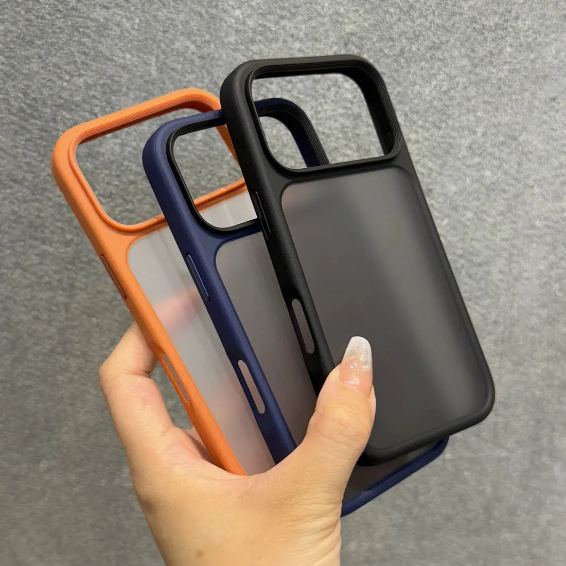 Luxury Orange Matte Transparent Phone Case For iPhone 17 Pro Max 17Pro 17 Metal Buttons Skin Feel Shockproof Protective Cover Halalzen UK