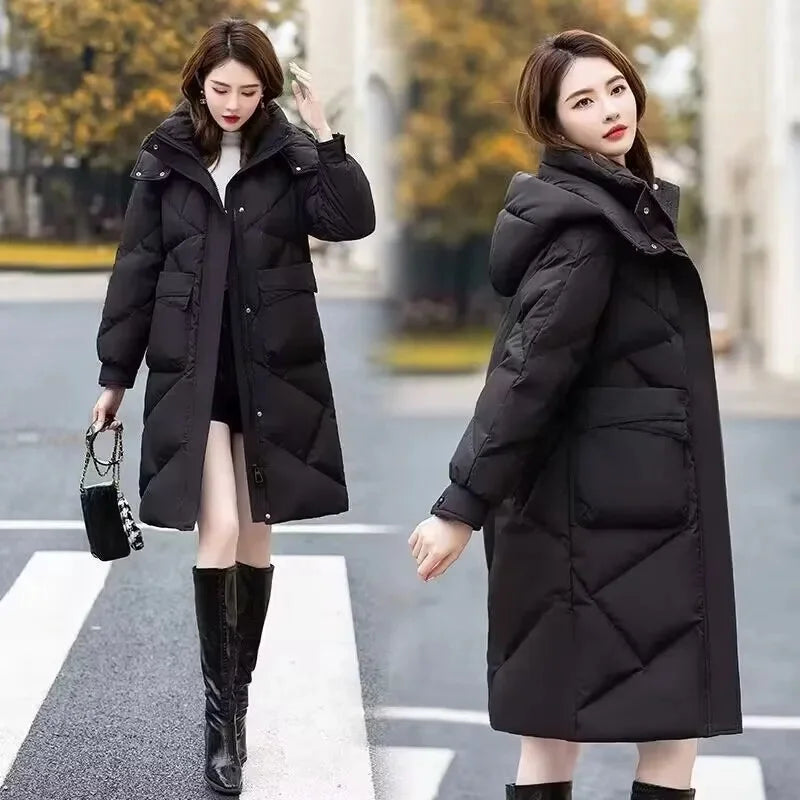 Winter Jacket Women's Parkas Puffer Coat 2023 New Long Down Snow Jackets Female Hooded Waterproof Cotton Padded Parka Outerwear