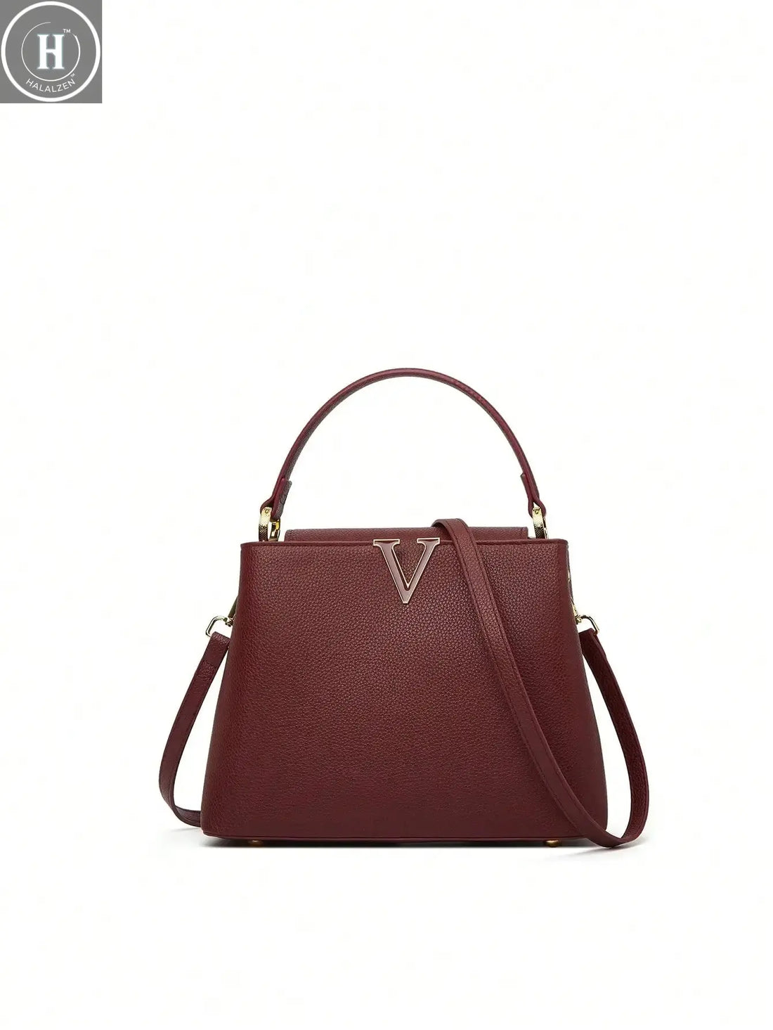 A fashionable crossbody bag with detachable shoulder straps and pebble-patterned leather for ladies HALALZEN