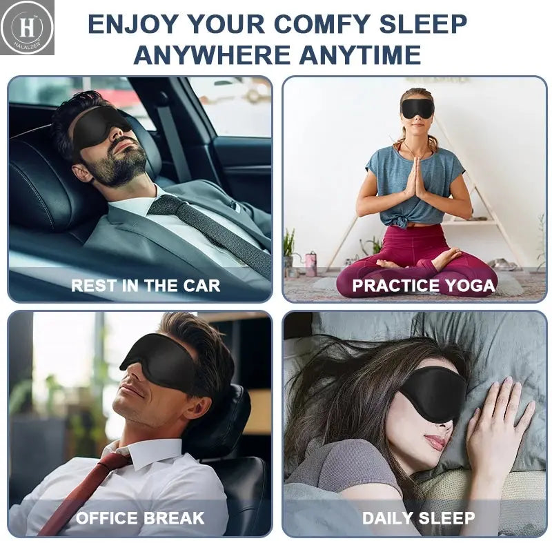 3D Three-dimensional Sleep Eye Mask Aviation Travel Memory Foam Concave Blackout Eye Mask Block Out Light With Women Men HALALZEN