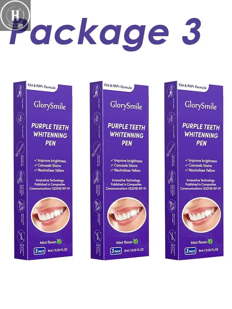 Purple Instant Teeth Whitening Pen Tartar Toothpaste Cleaning Tooth Stain No Sensitivity for a Brighter Whiter Smile Decay Care HALALZEN