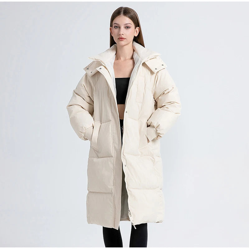 2024 New Zipper Thicken Snow Parkas Women Warm Thickened Long Sleeved Coats With Hood For Woman Winter Waterproof Outwear Tops ﻿