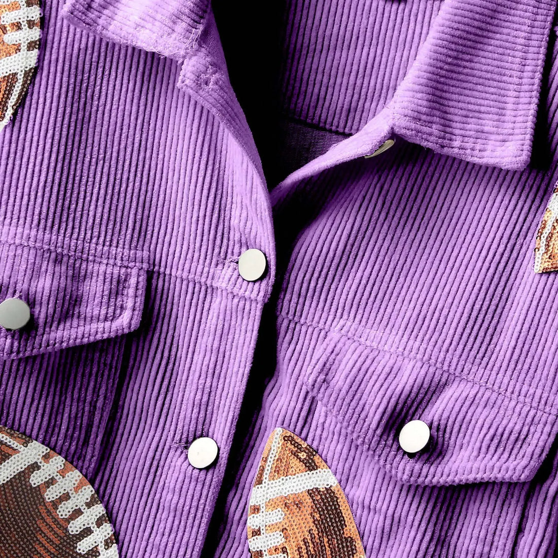 Womens Fall Winter Corduroy Football Sequin Jacket Slim Fit Baseball Casual Jacket Danger Days Button Up Shirts Outwears куртка