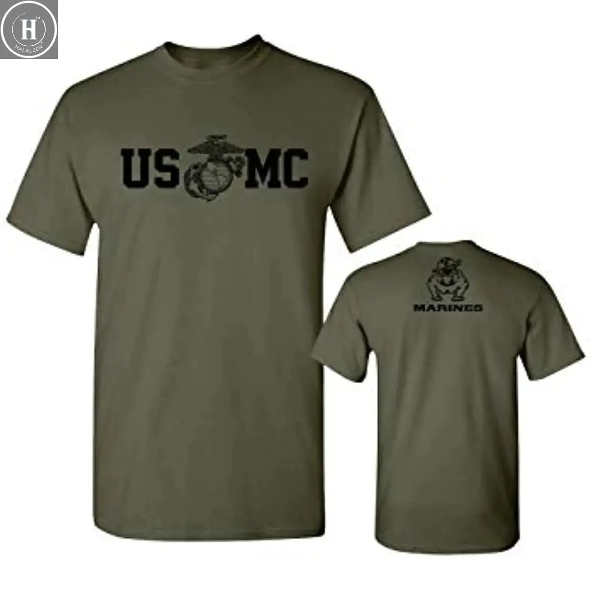 US Marine Corps Bull Dog USMC Military T-Shirt 100% Cotton O-Neck Summer Short Sleeve Casual Mens T-shirt Size S-3XL HALALZEN