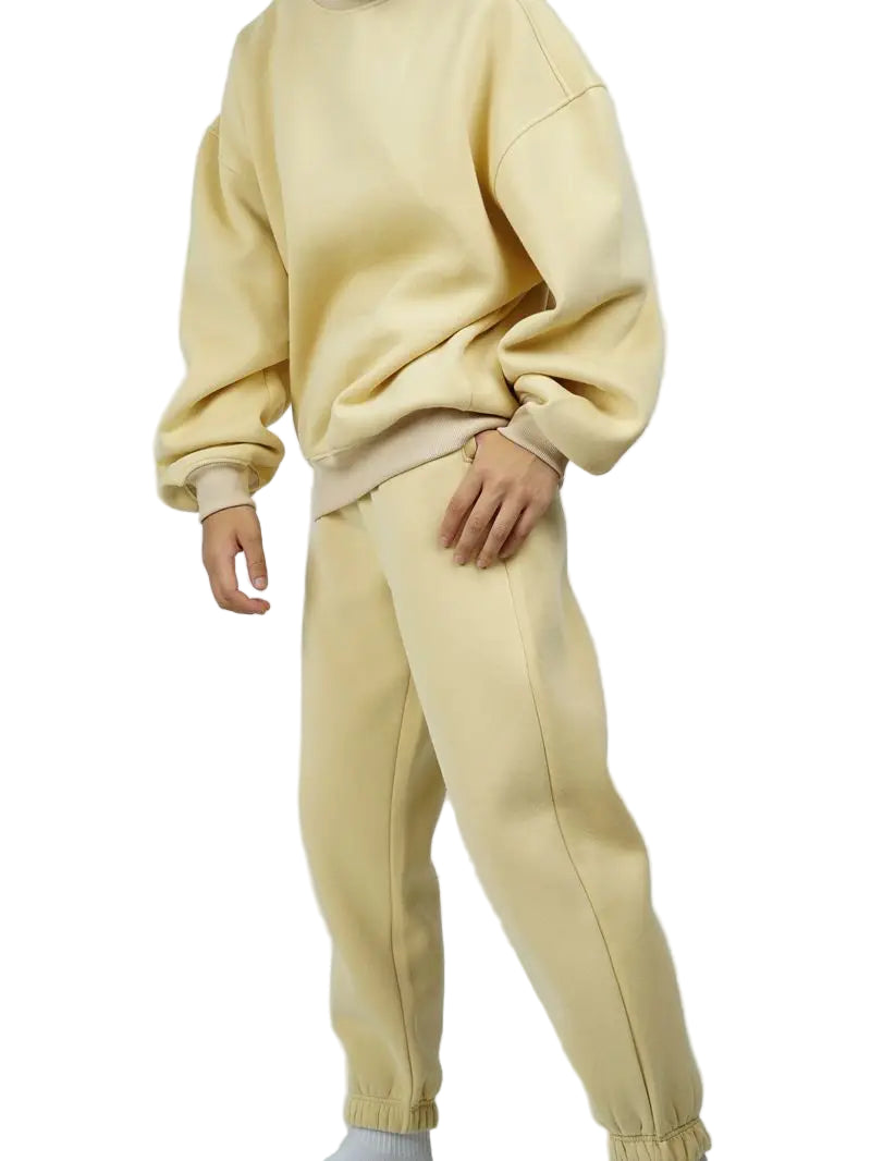 Women Winter Hoodie Sweatshirt Two Piece Sets  Fleece Tracksuit Oversized Pants Suit Autumn Female Casual Solid  Outfits