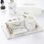 Marble Pattern Resin Toothbrush Rack