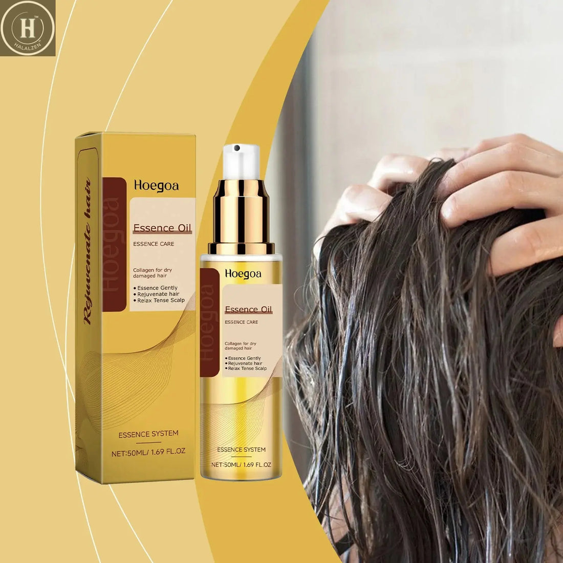 Pure Argan Oil Hair Essential Oil Preventing Hair Loss Nourishing Smoothing Dry Frizzy Multi-functional Argan Hair Care Product HALALZEN