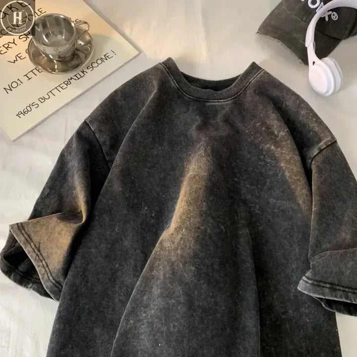 Vintage T-shirt Oversized Men's T Shirt Short Sleeve T-shirt T-shirts for Men Men's Cotton T-shirt Pink Oversize T-shirt Y2k HALALZEN