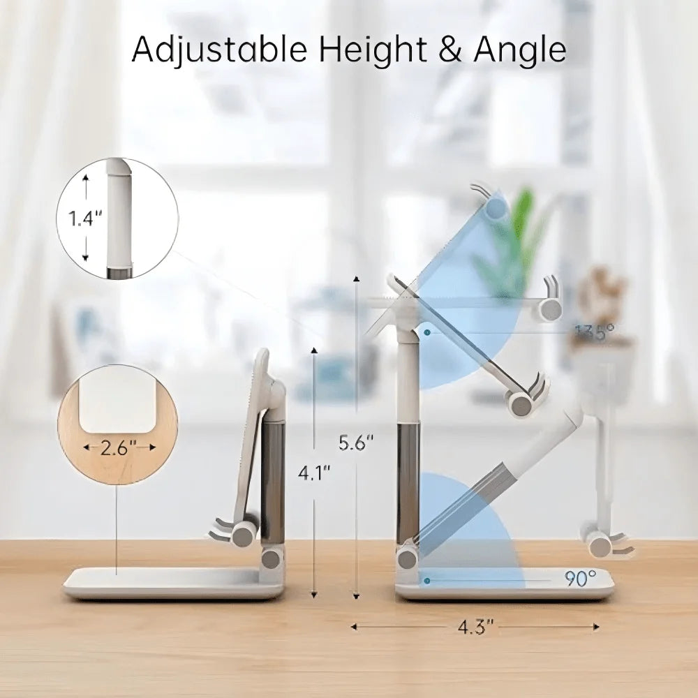 Adjustable Phone Stand for Desk – Foldable & Portable Holder for iPhone 16 15 14 13 12 & Android Great Gift for Family & Friends