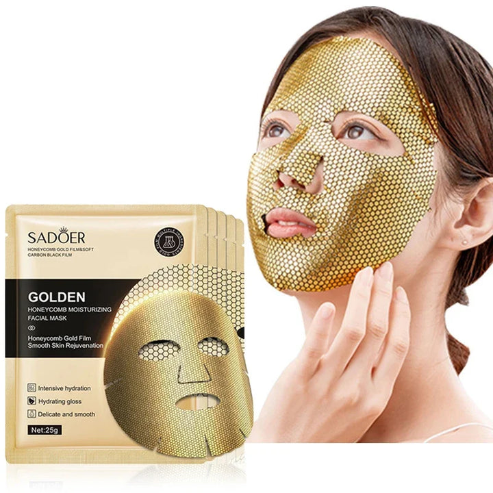 20pcs SADOER 24K Gold Moisturizing Facial Masks skincare Firming Nourishing Smooth Skin Rejuvenation Face Mask Sheets Mask